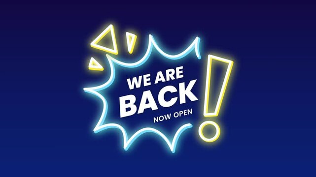 Motion graphic of gradient we are back instagram post