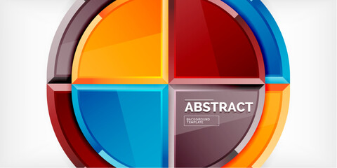 Fototapeta premium Abstract background - circles and round triangles with 3d effect. Vector Illustration For Wallpaper, Banner, Background, Card, Book Illustration, landing page