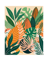 Obraz premium colorful nature-inspired pattern design high resolution, white background