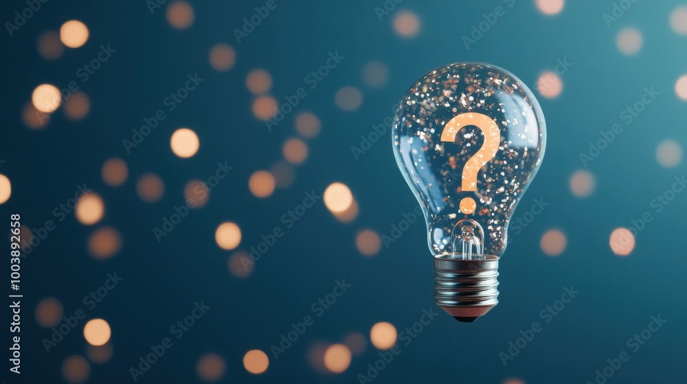 Poster a lightbulb with a question mark inside, symbolizing the search for answers and solutions.