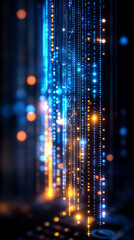 abstract background with digital lights and signs, smartphone technology wallpaper.