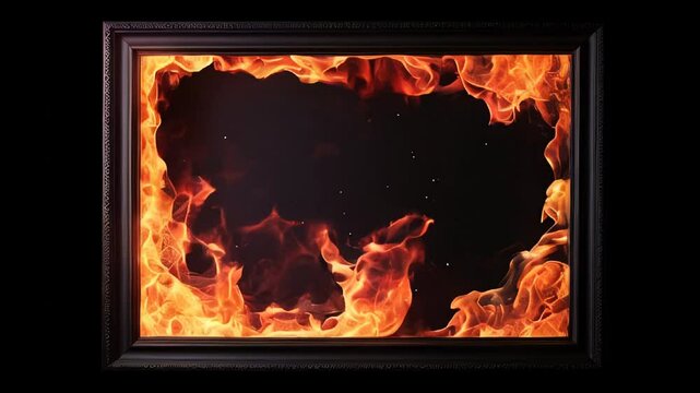 Rectangular wooden frame made of flames
