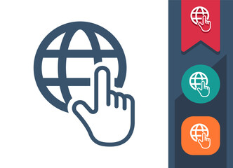 Fototapeta premium Destination, Globe, Location, Map, GPS Icon