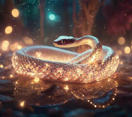 Happy Christmas and New Year, snake 