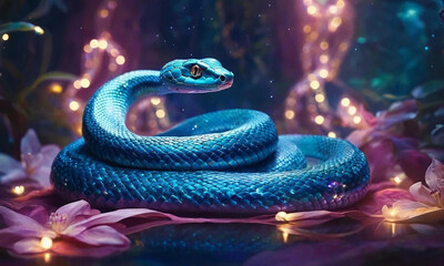 Happy Christmas and New Year, snake 