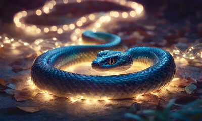 Happy Christmas and New Year, snake 