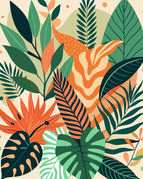 colorful nature-inspired pattern design high resolution, white background