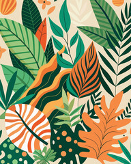 Fototapeta premium colorful nature-inspired pattern design high resolution, white background