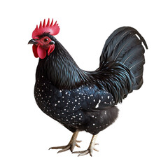 Fototapeta premium Black Rooster with White Spots