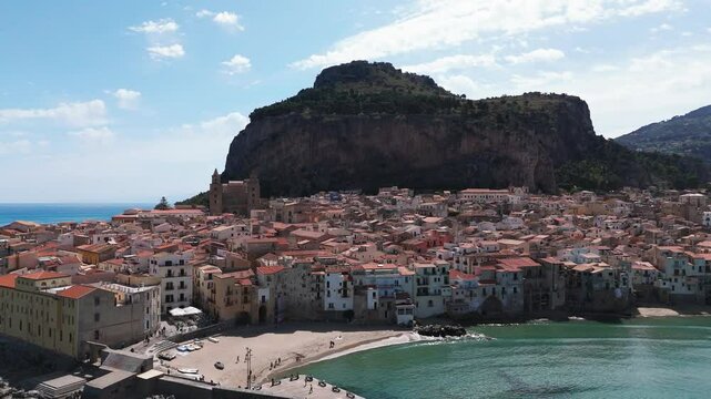 Aerial view of Cefalu sicily italy