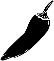 spicy illustration chili silhouette pepper logo spice icon food outline hot chilli vegetable mexican paprika cayenne fresh ingredient cooking shape for vector graphic background