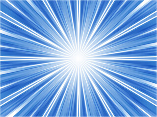 激しく放射するグラフィカルな集中線背景_ブルー