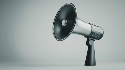 Sleek Gray Megaphone in Modern Office - Professional Business Image