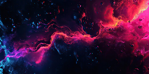 Neon background black vibrant colors, retro futuristic designs backdrop, illustration graphic design border, generated ai