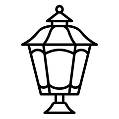 Lantern lamp icon for lighting in vintage style