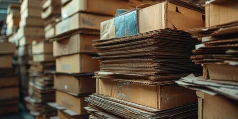 Fototapeta premium Warehouse Storage: Cardboard Boxes and Packaging Materials