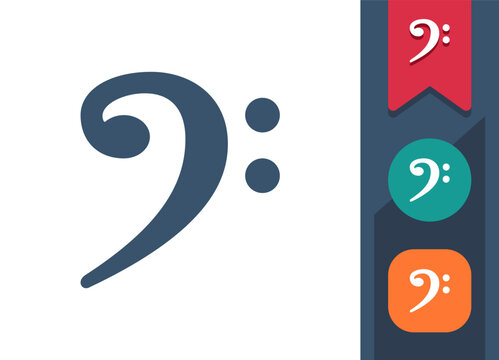 F-clef, Music Note Icon