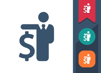 Finance, Businessman, Investor, Banker Icon