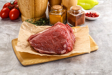 Raw beef piece for cooking