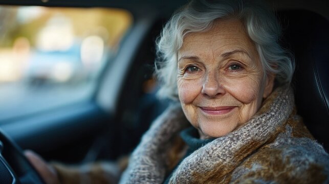 Elderly Woman Driving