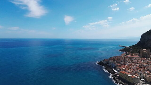 Aerial view of Cefalu sicily italy