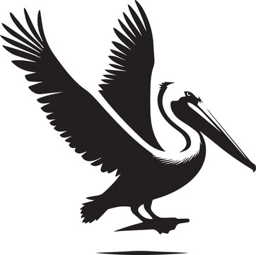 recommend clip art: Pelican silhouette vector black and white