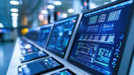 Monitoring system in a telecommunications control room with digital tablets