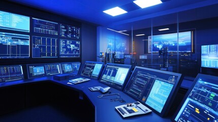 Monitoring system in a telecommunications control room with digital tablets