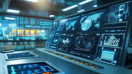 Monitoring system in a telecommunications control room with digital tablets