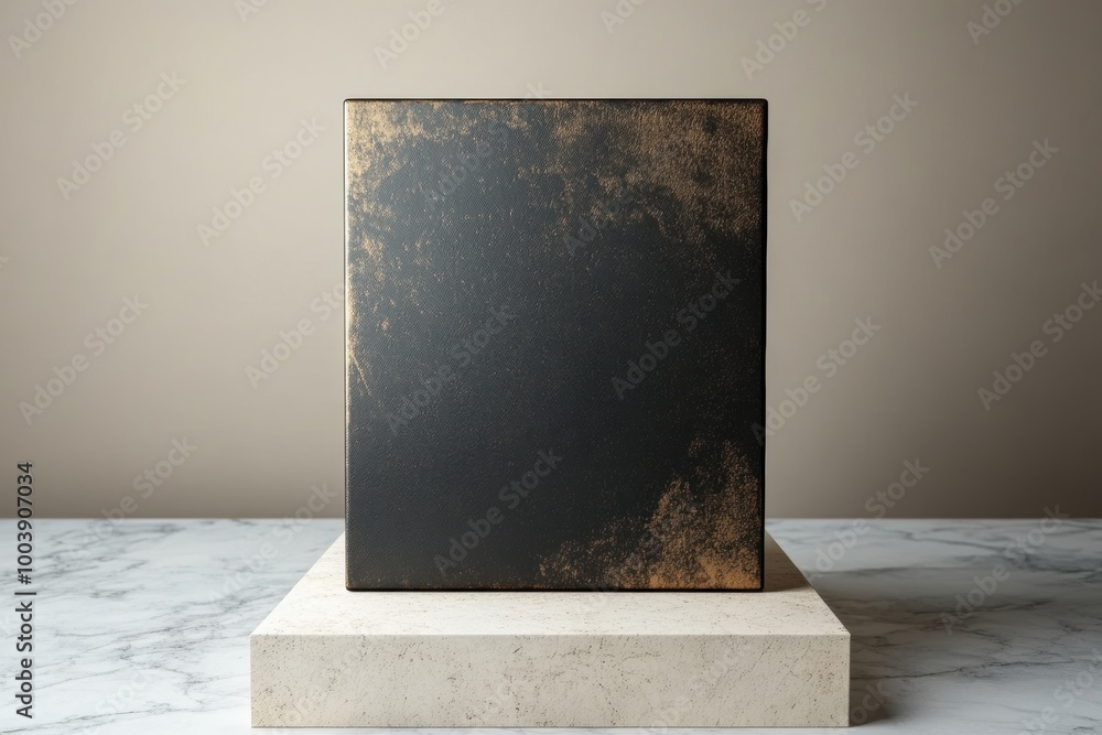Poster display stand design, a modern table tent canvas mockup in a sleek style with a metallic finish, cre