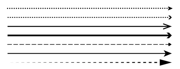 Set of long straight vector arrows © Anastasiia