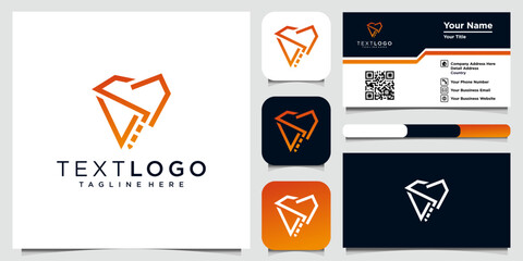 dental clinic tooth logo design vector illustration with business card