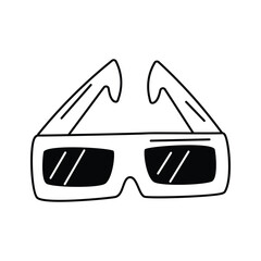 Stylish 3d glasses icon with white background