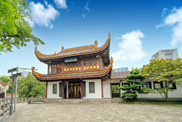 Naklejka premium Tianxin Pavilion is an old Chinese pavilion located on the ancient city wall of Changsha, Hunan.