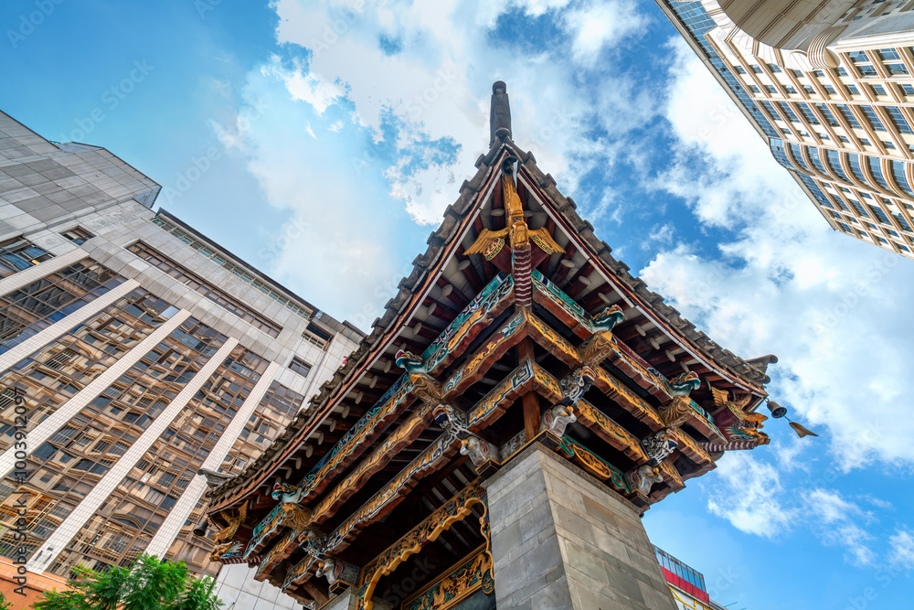 Canvas Prints The Archway is a traditional piece of architecture and the emblem of the city of Kunming, Yunan, China.