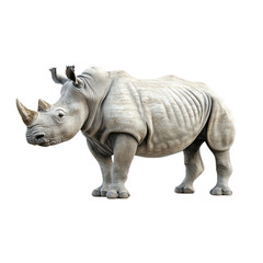 Obraz premium A White Rhinoceros Standing on a Black Background