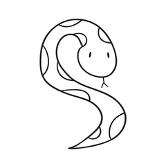 Python snake. Outline icon. Vector design illustration on white background.