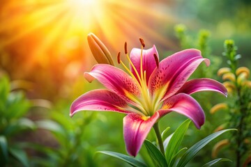 Fototapeta premium Lily flower with soft focus in garden
