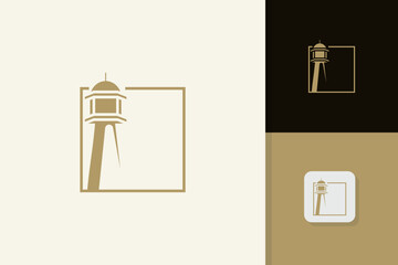 lighthouse logo design illustration vector template