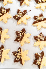 Making Cutout Sugar Cookies, Chocolate-Dipped, Hazelnut-Sprinkled