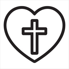 Obraz premium Cross Heart Vector illustration - Heart Shape ClipArt Design 