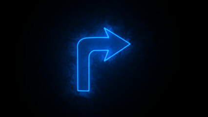 A glowing directional arrow neon sign. Vector illustration.