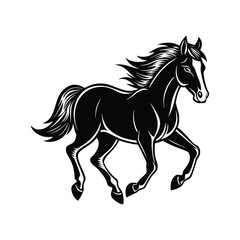 Obraz premium Racing Horses Silhouettes vector illustration