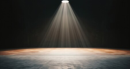 Spotlight on Empty Stage, an evocative scene highlighting a heartfelt appreciation speech, ideal for promotional content, conveying emotion and anticipation.