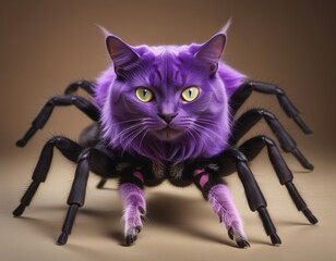 Hybrid animal between cat and Purple Tarantula.