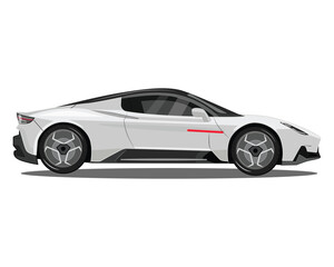 Fototapeta premium Realistic car vector white super car illustration