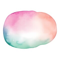 Watercolor of Blank Rounded Speech Bubble on White Background
