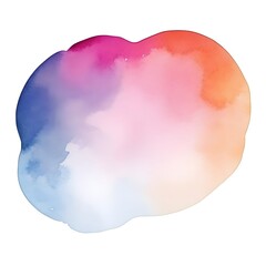 Watercolor of Blank Speech Bubble with Sharp Corners on White Background