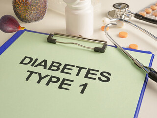Diabetes type 1 is shown using the text