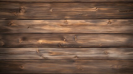 Fototapeta premium A textured close-up of a rustic wooden wall made of dark, weathered planks with varying shades of brown and black. The rough, uneven surfaces add depth and vintage character.